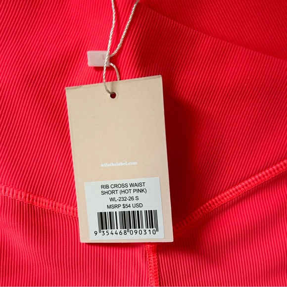 Wilo the Label Rib Cross Waist Short (Hot Pink) - Small - Picture 3 of 5